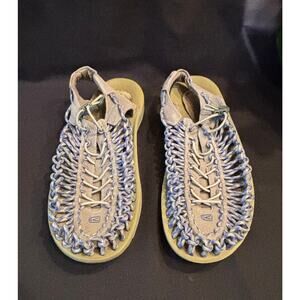 Men’s Keen Uneek Shoes Gray Blue Sandals Casual Woven Outdoor Water, size 13